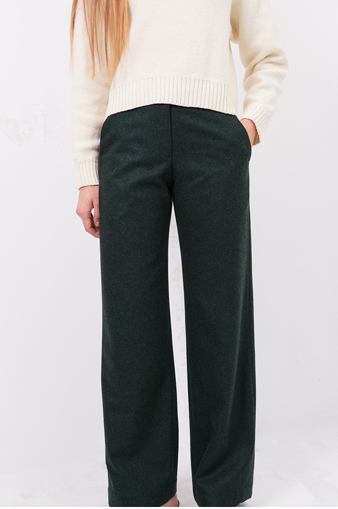 Штани вовна на підкладці смарагдовий (БР 87)